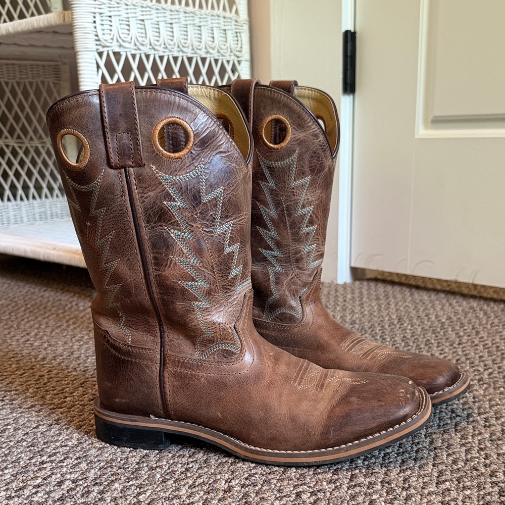 Men's Brown Pull-On Western Cowboy Boots